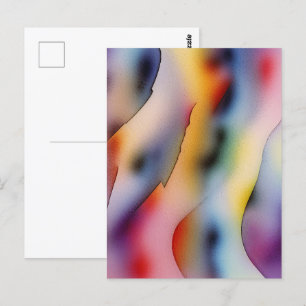 "Refracted Waves" Contemporary Abstract Art Postcard