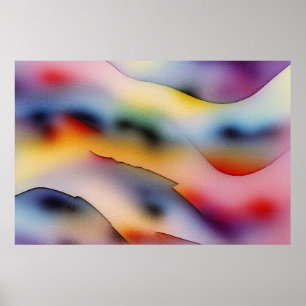 "Refracted Waves" Contemporary Abstract Art Poster