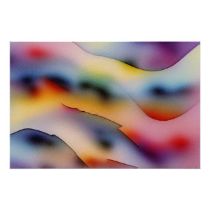 "Refracted Waves" Contemporary Abstract Art Poster