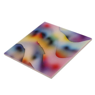 "Refracted Waves" Contemporary Abstract Art Tile