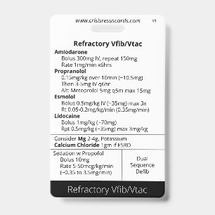 Refractory Vfib/Vtac and Hs&Ts ID Badge