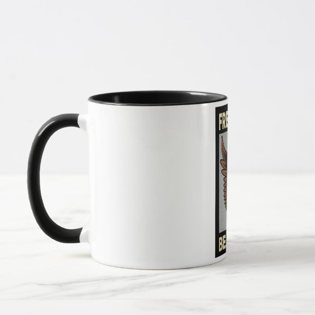 Refreshing and cool and colourful birds flying mug (Left)