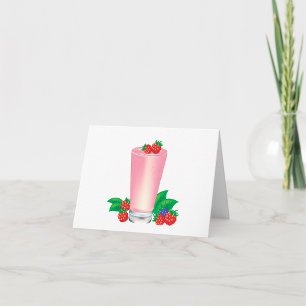 Refreshing Berry Smoothie Pink Drink  Note Card