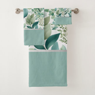 Refreshing Green Leaves Bath Towel Set