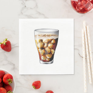 Refreshing Ice-Cold Soda Drink with Bubbles  Napkin