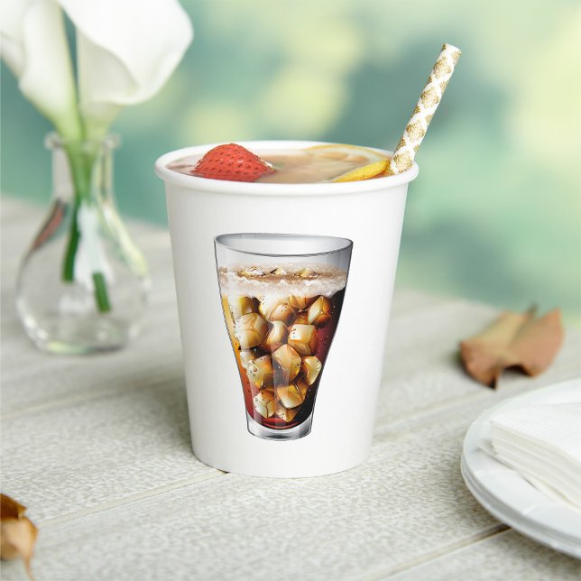 Refreshing Ice-Cold Soda Drink with Bubbles  Paper Cups (Creator Uploaded)