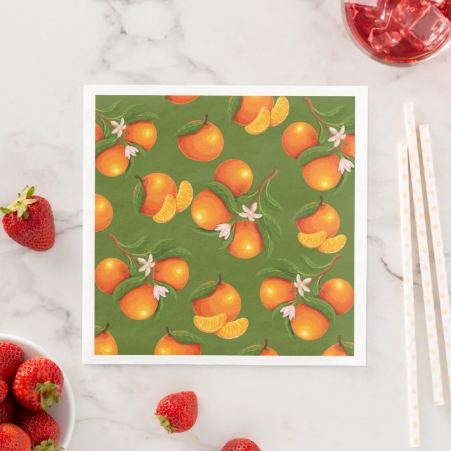 Refreshing Large Oranges Pattern Napkin (Insitu)