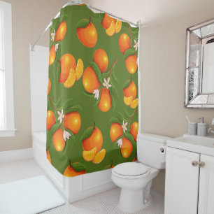 Refreshing Large Oranges Pattern Shower Curtain