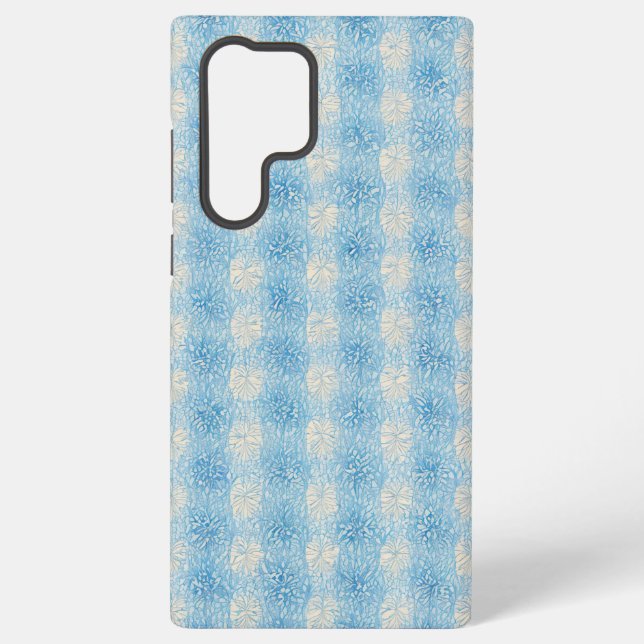 Refreshing Light Blue Floral Texture Phone Case (Back)
