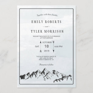 Refreshing Mountain Woodland Forest Wedding Invite