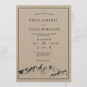 Refreshing Mountain Woodland Forest Wedding Invite