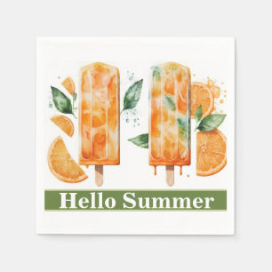 Refreshing Orange Popscles, HELLO SUMMER Napkin