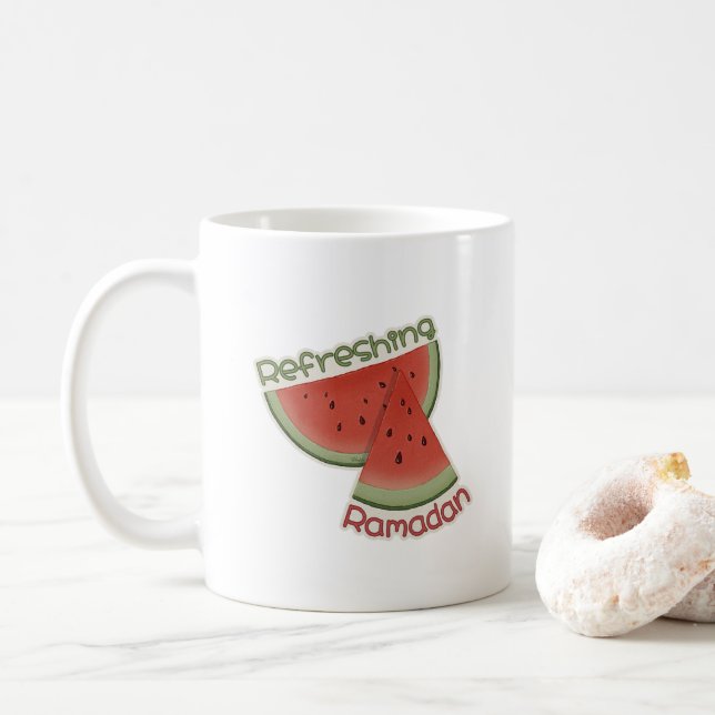 Refreshing Ramadan Watermelon Coffee Mug (With Donut)