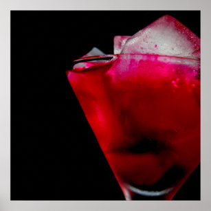 Refreshing Red and Pink Cocktail Poster