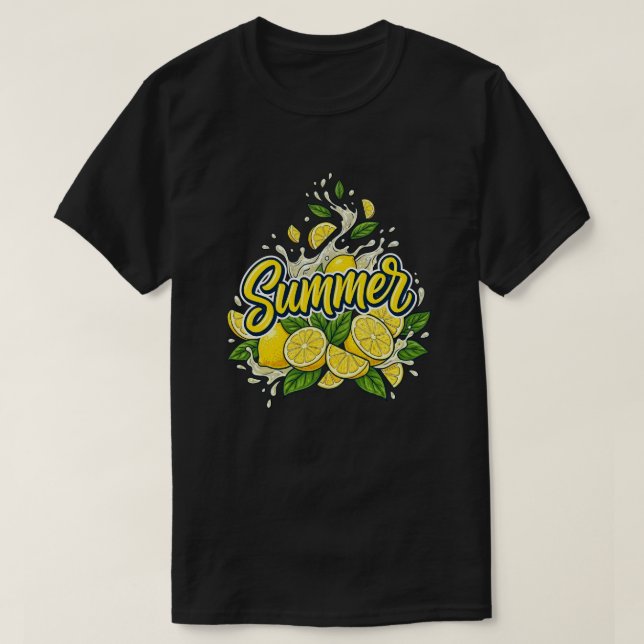 Refreshing summer lemon Splash Tropical Fruit  T-Shirt (Design Front)