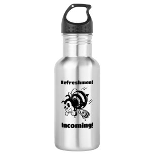 Refreshment Incoming! Funny Bee & Buckets Cartoon 532 Ml Water Bottle