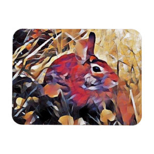 Refrigerator Magnet Abstract Rabbit