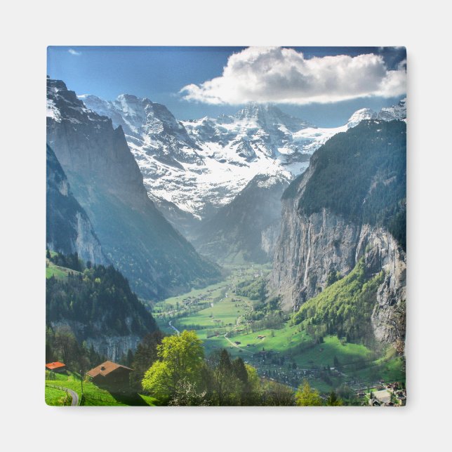 Refrigerator Magnet Awesome Switzerland Alps (Front)