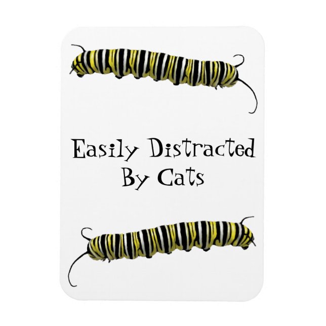 Refrigerator Magnet Easily Distracted by Cats (Vertical)