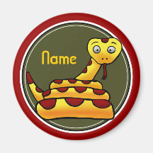 Refrigerator Magnet, Name Template, Cute Snake