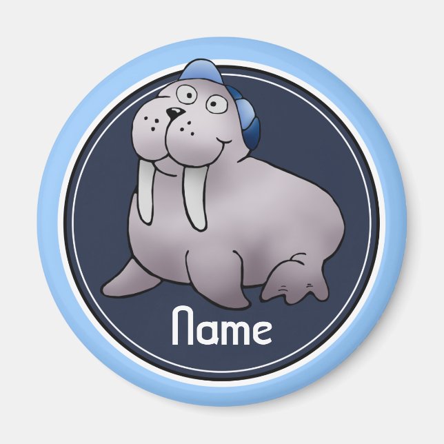 Refrigerator Magnet, Name Template, Walrus Magnet (Front)