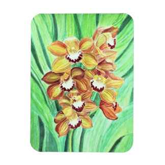 Refrigerator Magnet - Orange & Yellow Orchids