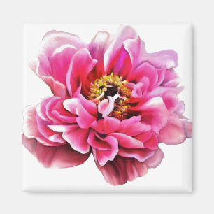 Refrigerator Magnet Pink Peony