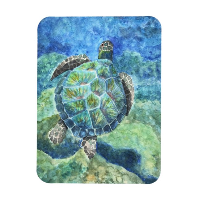 Refrigerator Magnet Sea Turtle #2 (Vertical)