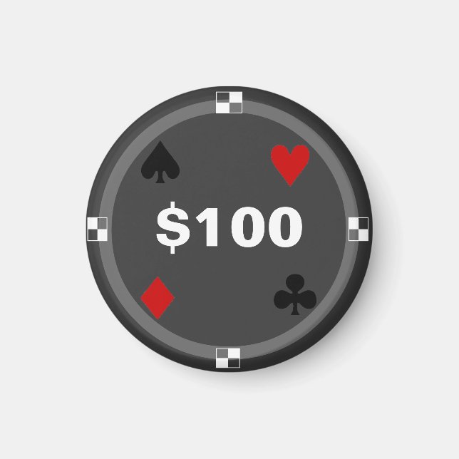 Refrigerator Poker TAG Playing Chip - $100 Magnet (Front)