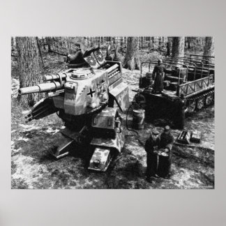 Refueling Bipedal Panzer B/W Poster