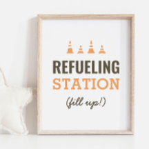 Refueling Station Birthday Party Snack Table Sign