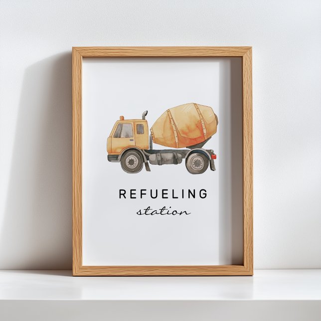 Refueling Station Construction Truck Birthday Sign (Creator Uploaded)