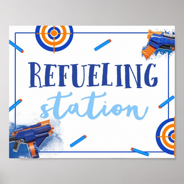 Refueling Station Sign | Dart Gun Party (Front)