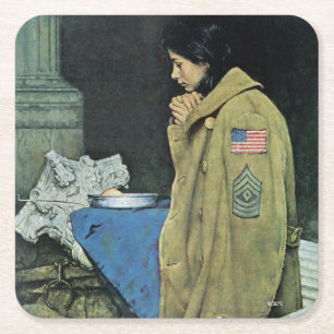 Refugee Thanksgiving Square Paper Coaster