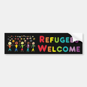 Refugees and Migrants Welcome Bumper Sticker