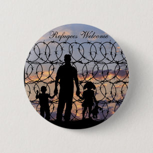 Refugees Welcome 6 Cm Round Badge