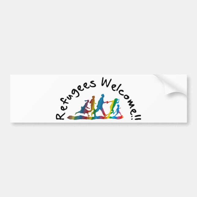 Refugees Welcome Bumper Sticker (Front)