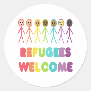 Refugees Welcome Classic Round Sticker