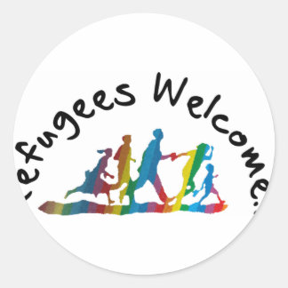 Refugees Welcome Classic Round Sticker