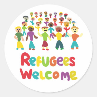 Refugees Welcome Classic Round Sticker