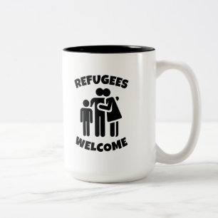 Refugees Welcome Two-Tone Coffee Mug