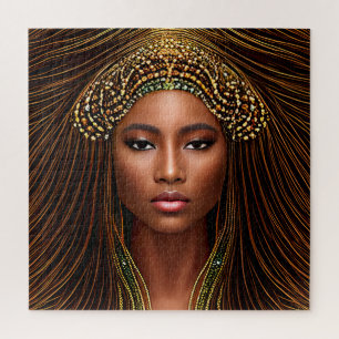 Regal African Beauty: Celebrating Black History  Jigsaw Puzzle