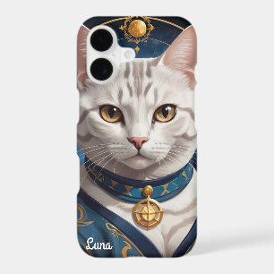 Regal American Shorthair Cat Dressed in Blue