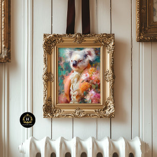 Regal Australian Koala in Floral Suit Decoupage Tissue Paper