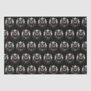 Regal Black Cat Rhinestones Pattern Halloween Tissue Paper