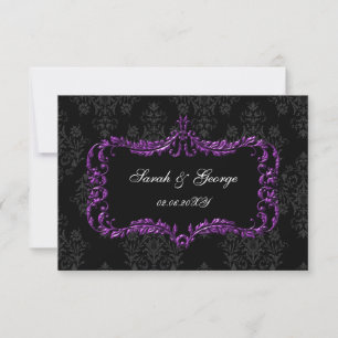 regal black purple rsvp cards Standard 3.5 x 5