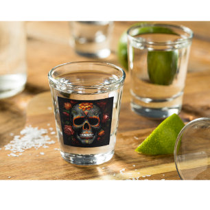 Regal Bloom Sugar Skull Shot Glass