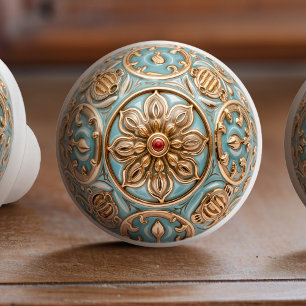 Regal Blossom Vintage Ceramic Knob Pull