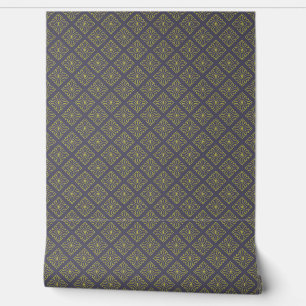 Regal Blue and Gold Pattern Wallpaper