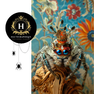 Regal Blue Vintage Floral Jewelled Spider Art Tissue Paper